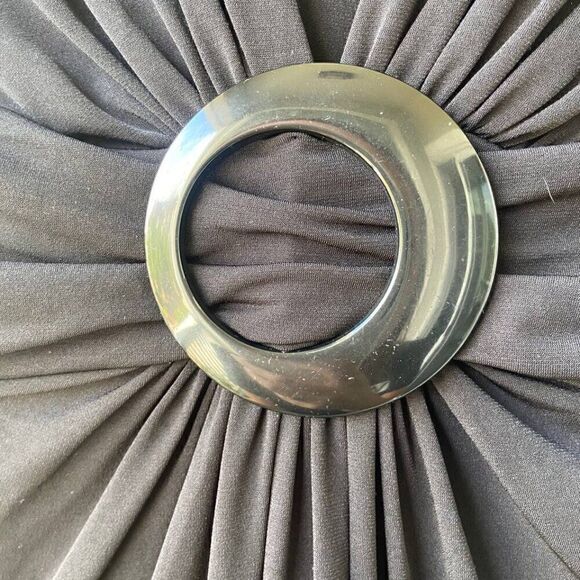 Cache Black Plunge Cocktail Dress Size 8 - Picture 3 of 5